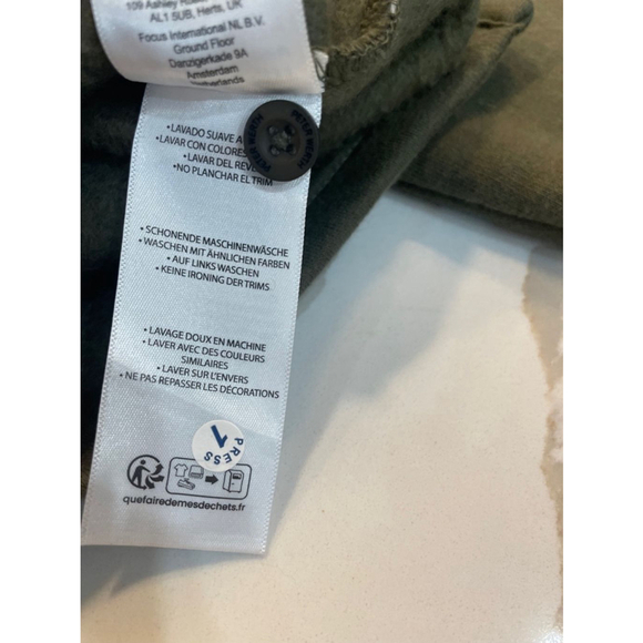 Peter Werth Long Sleeve Polo Collared Fleece Sweatshirt Military Green Medium - Picture 9 of 13